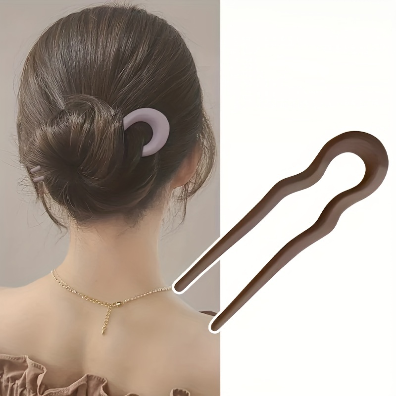  5PC U Shape Women Hairpins, French U-Shaped Hairpin with Two  Prongs, French Pin Hair Fork Sticks, U Shape Hair Clips Bun Hair Pins Clips  for Women Girls, 2023 Stylish Hair