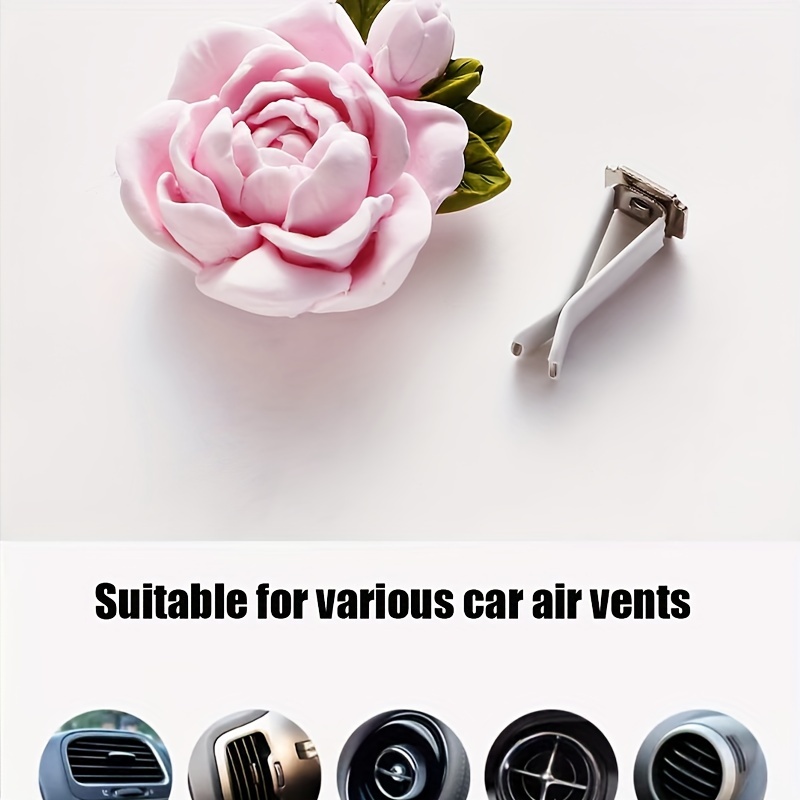 2pcs Small Peach Flower Car Air Outlet Perfume Decoration Car Accessories,  For Women Men (Pink, White)