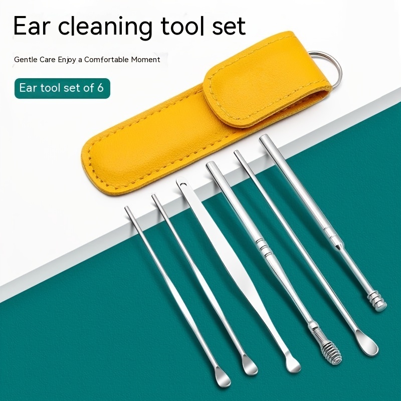 New Stainless Steel Ear Scoop Set for Cleaning Ears, Spiral Adult Ear Cleaner with Ear Digging Spoon