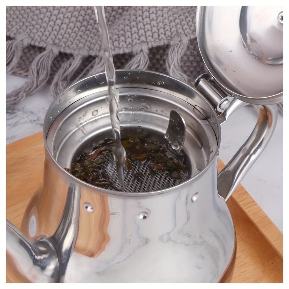 Stainless Steel Gooseneck Teapot With Filter Metal Tea Pot - Temu