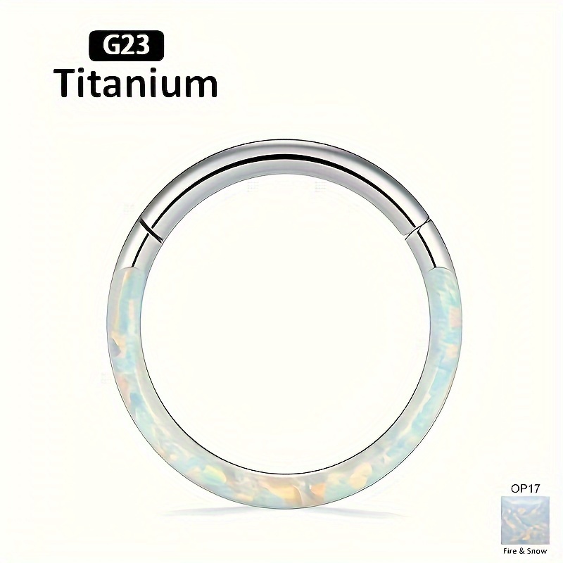 

1 Pc G23 16g Titanium Opal Septum Piercing Nose Ring With Opal Inlaid Elegant Sexy Style Creative Female Gift With Box