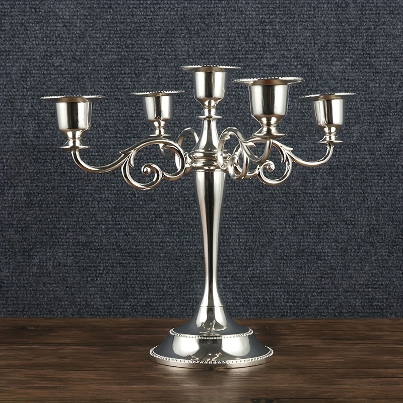 Bronze Candelabra Metal Candle Holders Wedding Candlesticks Event Candle  Stand Table Centerpiece for Home Decoration (Color : Single arm)