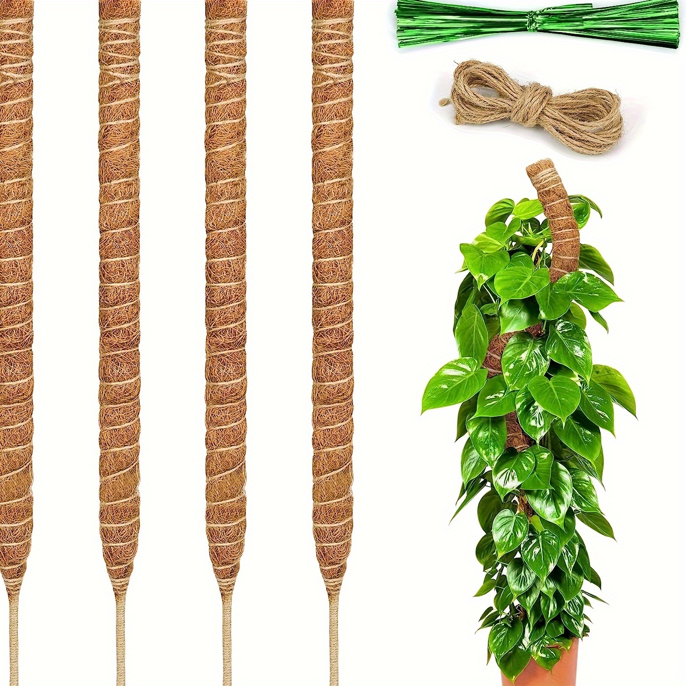 Plant Moss Coir Pole Bendable Plants Climbing Support Extension Palm Vines  Stick Indoor Balcony Garden Courtyard Flower Decor