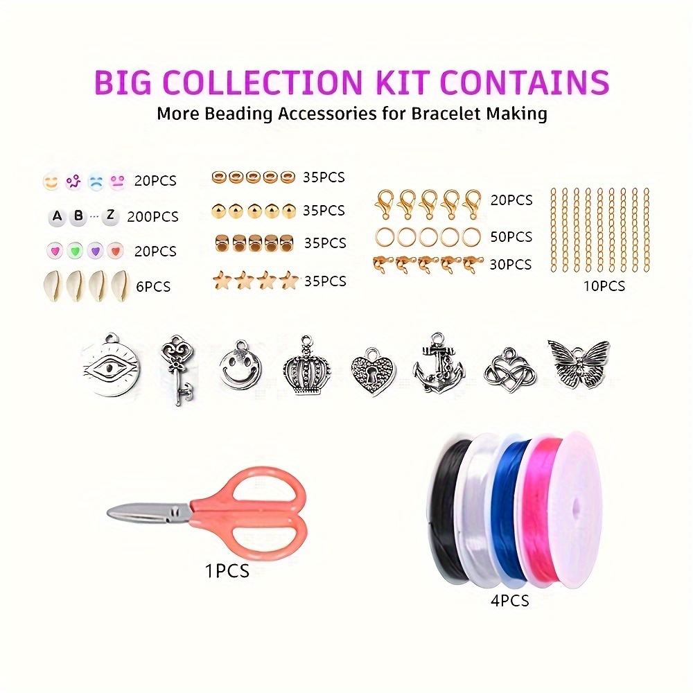 12000 dona 120 rangli o'z-o'zini qilish bilaguzuk charm qilish to'plami disk polimer g'ovakli shisha toshlar to'plami o'z-o'zini qilish uchun taqinchoq qilish 6 quti sovg'alar uchun tafsilotlar 4