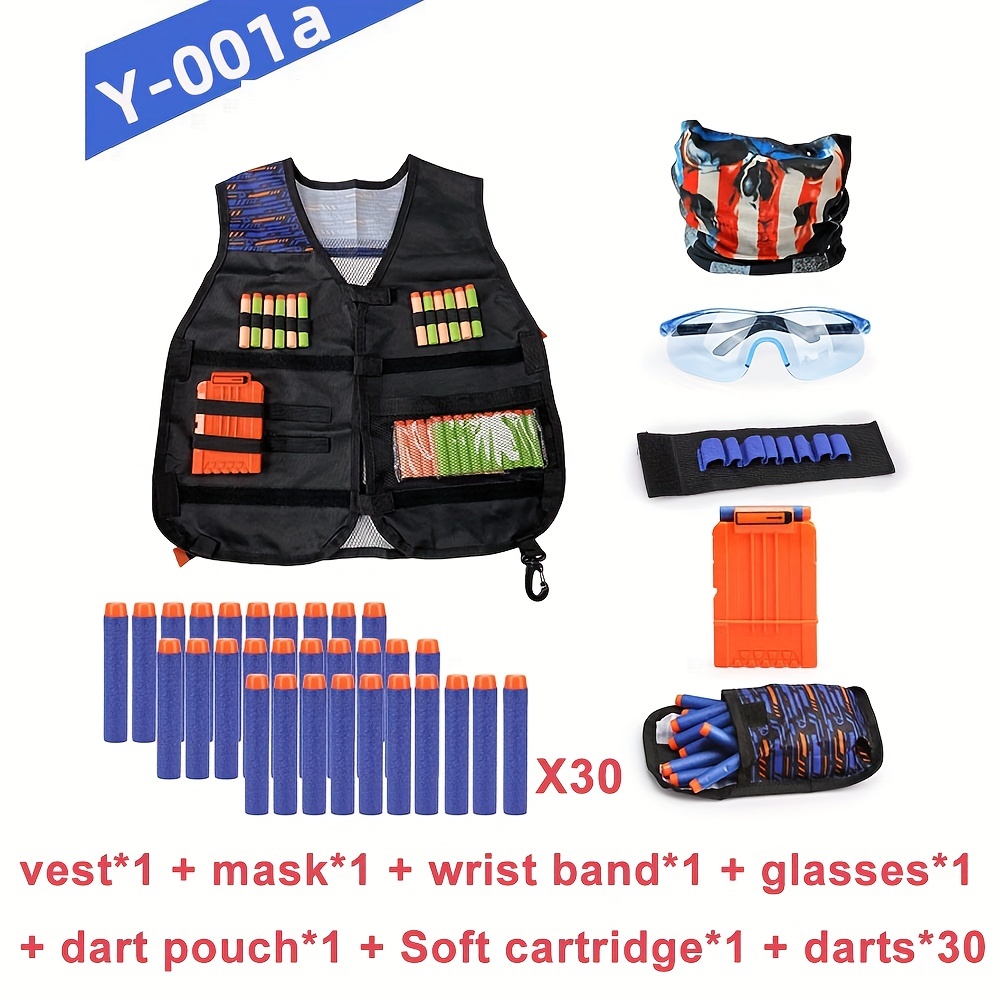 Kids Tactical Vest Kit Adecuado Nerf Guns Dardos Recarga - Temu