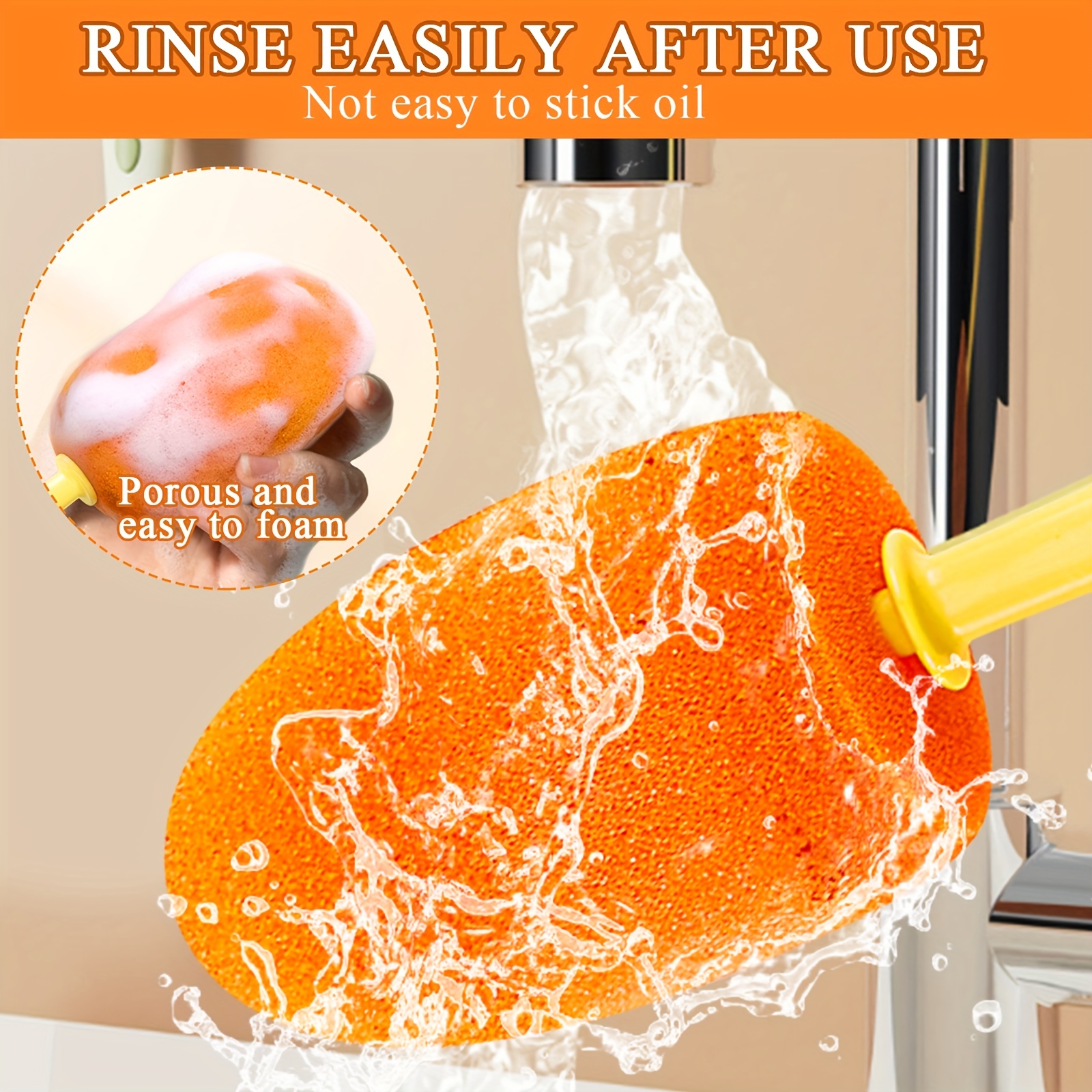 1pc 3 In 1 Multifunction Cup Cleaning Brush, Carrot Design Bottle Cleaning  Sponge, For Home