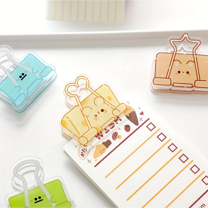 3pcs Small Cheese Sticky Note Clips - Student File Clips