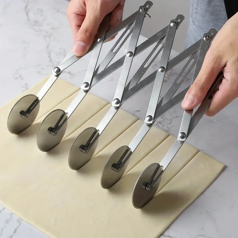 5 Wheel Pastry Cutter Stainless Steel Expandable Pizza - Temu