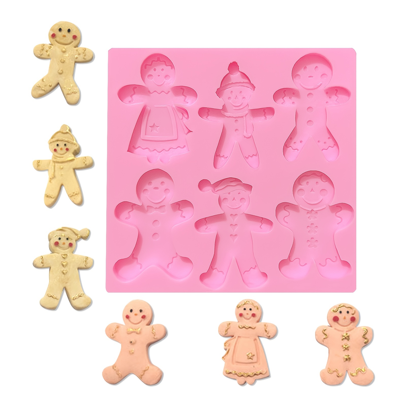 Mini Gingerbread Man & Cookie Silicone Mold For Chocolate Fondant Cake  Decorating, Baking Tools For Gypsum, Clay, Resin, Wax, Candle Making