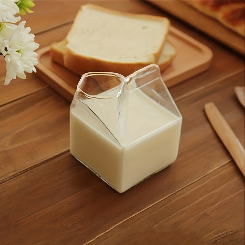 Kawaii Style Milk Carton Juice and Coffee Glass Cup - Peachymart