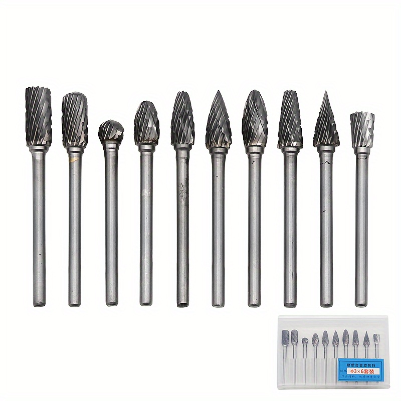 Tungsten Carbide Rotary Burr Bit Set 1/8 Cutting Carving Burrs for Dremel  Tool