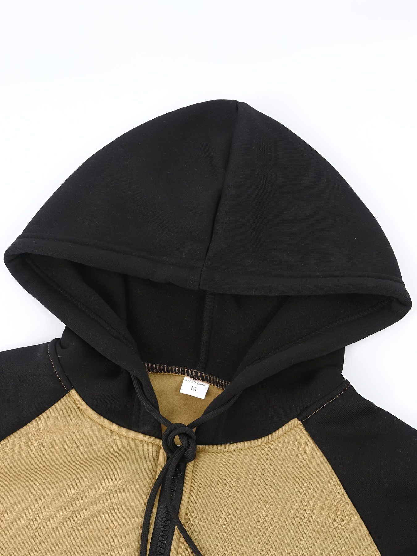 Men's Color Block Poker Print Zip-up Hooded Sweatshirt