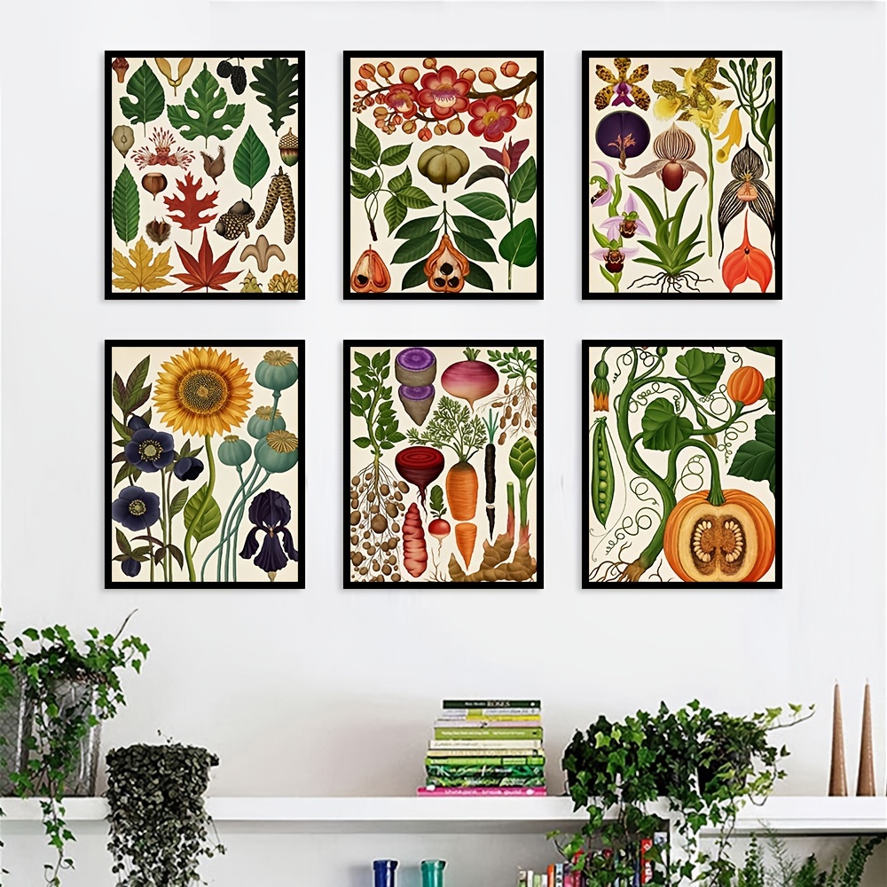 Botanical Flowers Poster, Floral Wall Art, Vintage Garden Poster, Victorian  Garden Print, Retro Wall Painting No Frame Temu