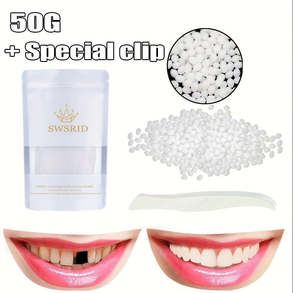Teeth Repair Kit, Temporary Teeth replacement kit, Moldable False Teeth,  Thermal Fitting Beads for Snap On Instant and Confident Smile 