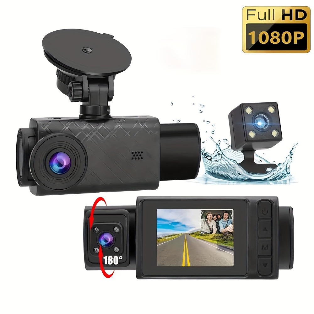 Cámara de tablero para coches,Grabadora de cámara de tablero HD  1080P,Soporte de grabación de gravedad con sensor de gravedad doble cámara  grabadora