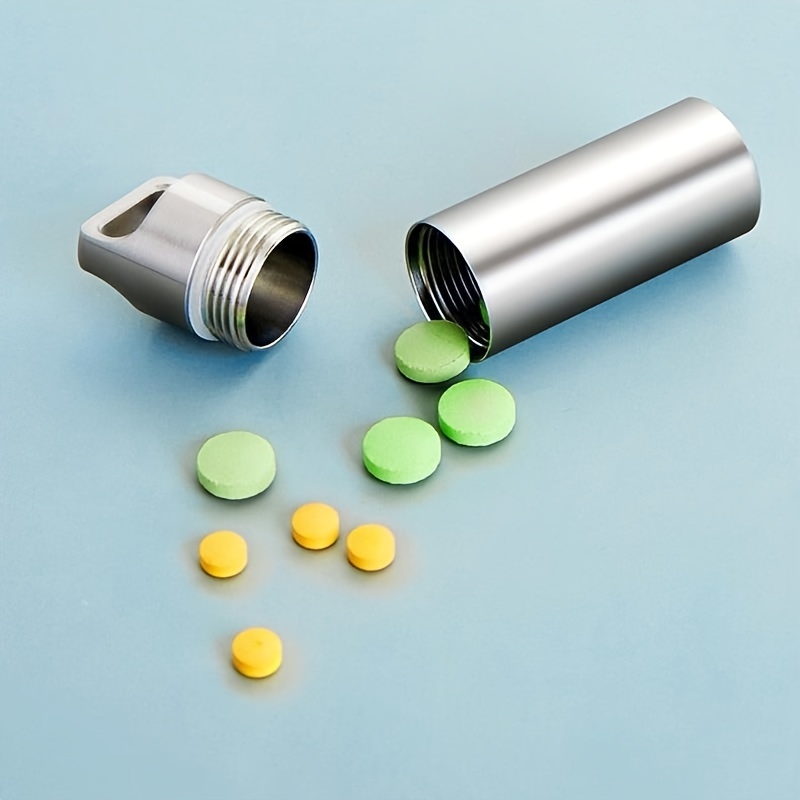 Portable Mini Stainless Steel Sealed Capsule Waterproof Pill Box