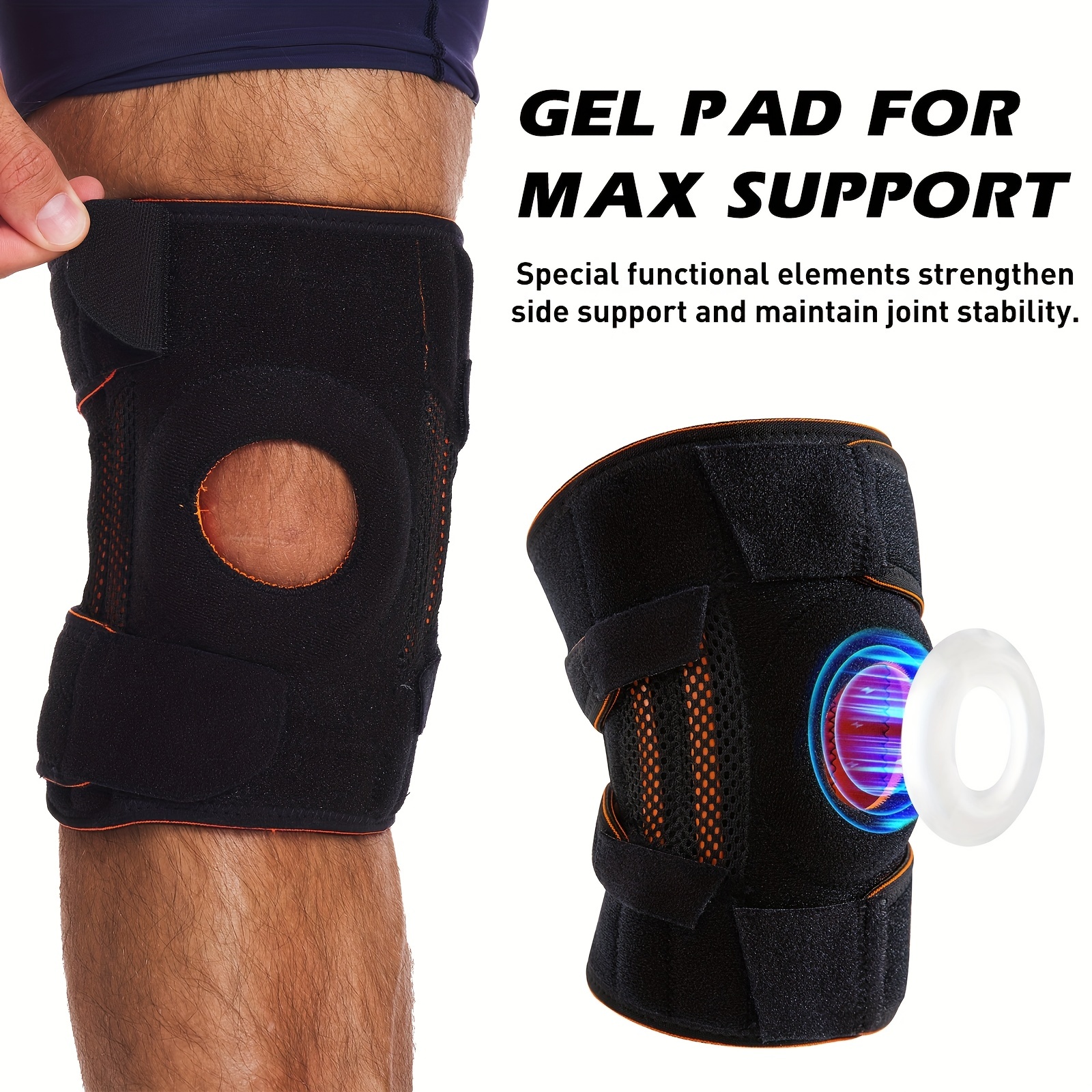 Nextrendz Knee brace with side stabilizers & patella gel pads for knee  support, adjustable non-slip & compression knee support for knee pain,  meniscus