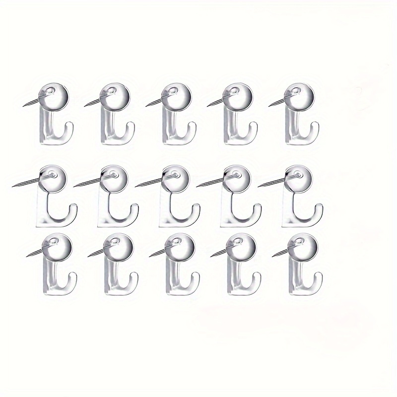Image of Push Pin Hooks, Plastic Heads Cork Board Hooks Decorative Thumb Tacks Hook For Photo Wall, Bulletin Board, Home Wall, Home Office School Supplies (black, Transparent, Black And Transparent)