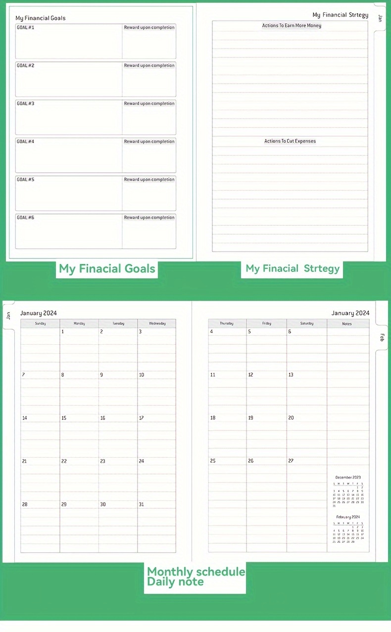 2024 Monthly Planner Refill Tabs Jan 2024 December 2024 Two Temu