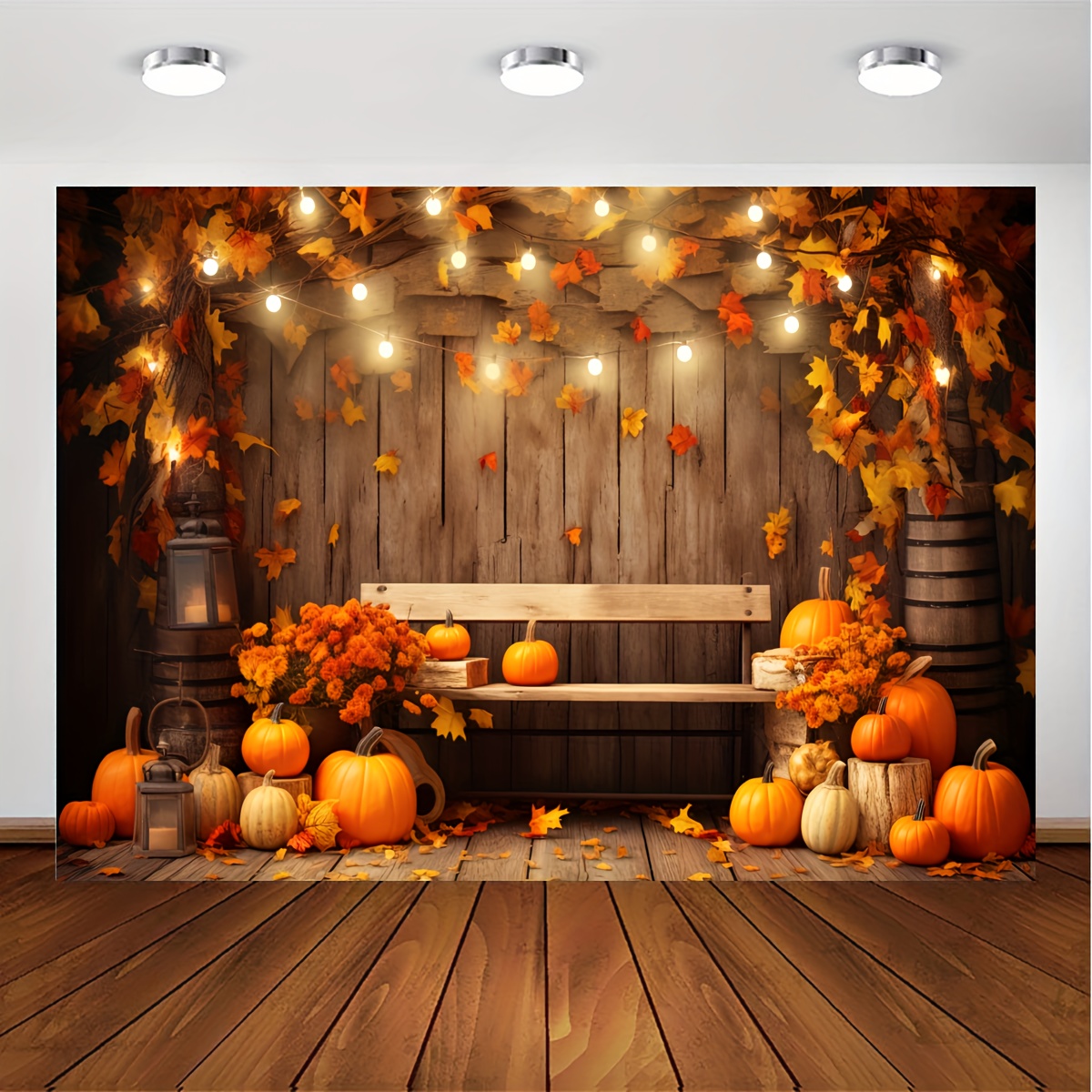 Friendsgiving Backdrop Banner Fall Pumpkin Turkey Thanksgiving Festival  Holiday Photography Background Wall Decoration