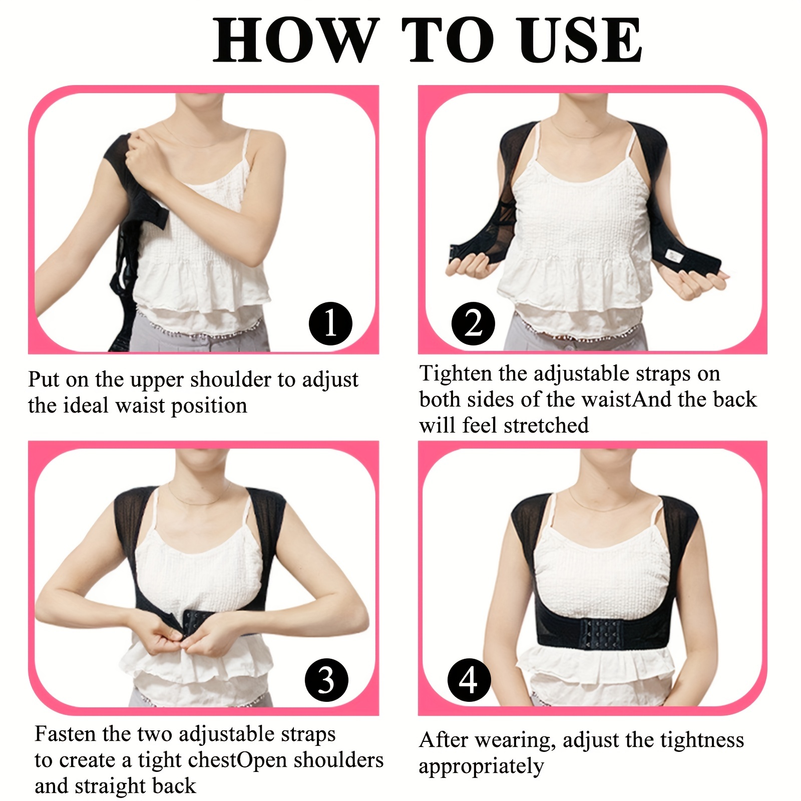 Breathable Back Braces Posture Correction Bra Shapewear - Temu Canada
