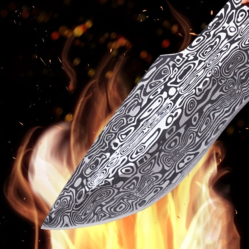 Damascus Steel Outdoor Survival Knife Sheath Perfect Fishing - Temu