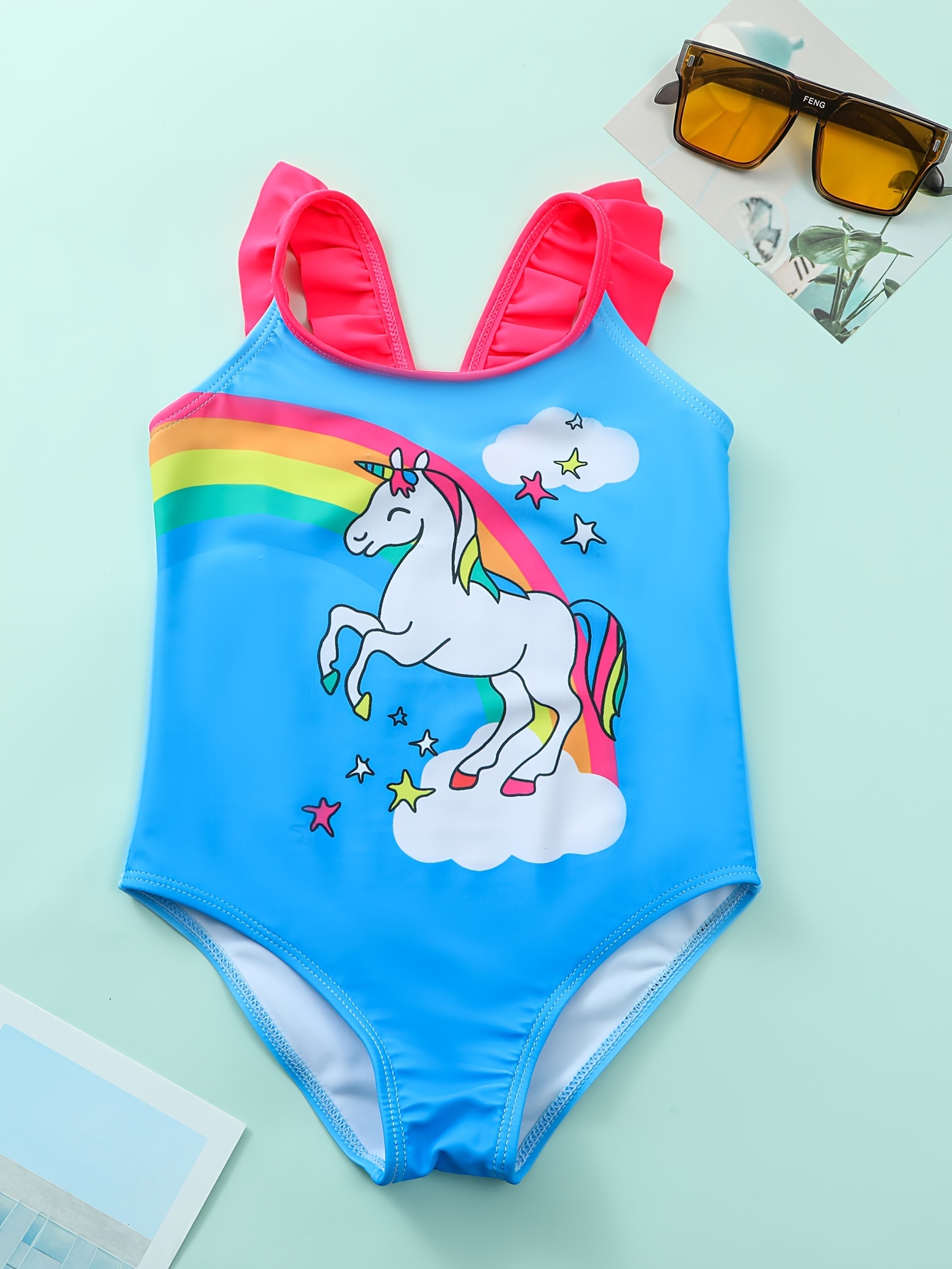 Toddler Girls Unicorn Graphic Sleeveless One-Piece Swimsuit Kids Summer  Beach Clothes Bathing Suits