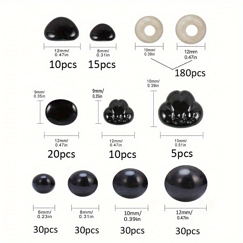 Plastic Safety Eyes Black Safety Eyes And Noses For - Temu