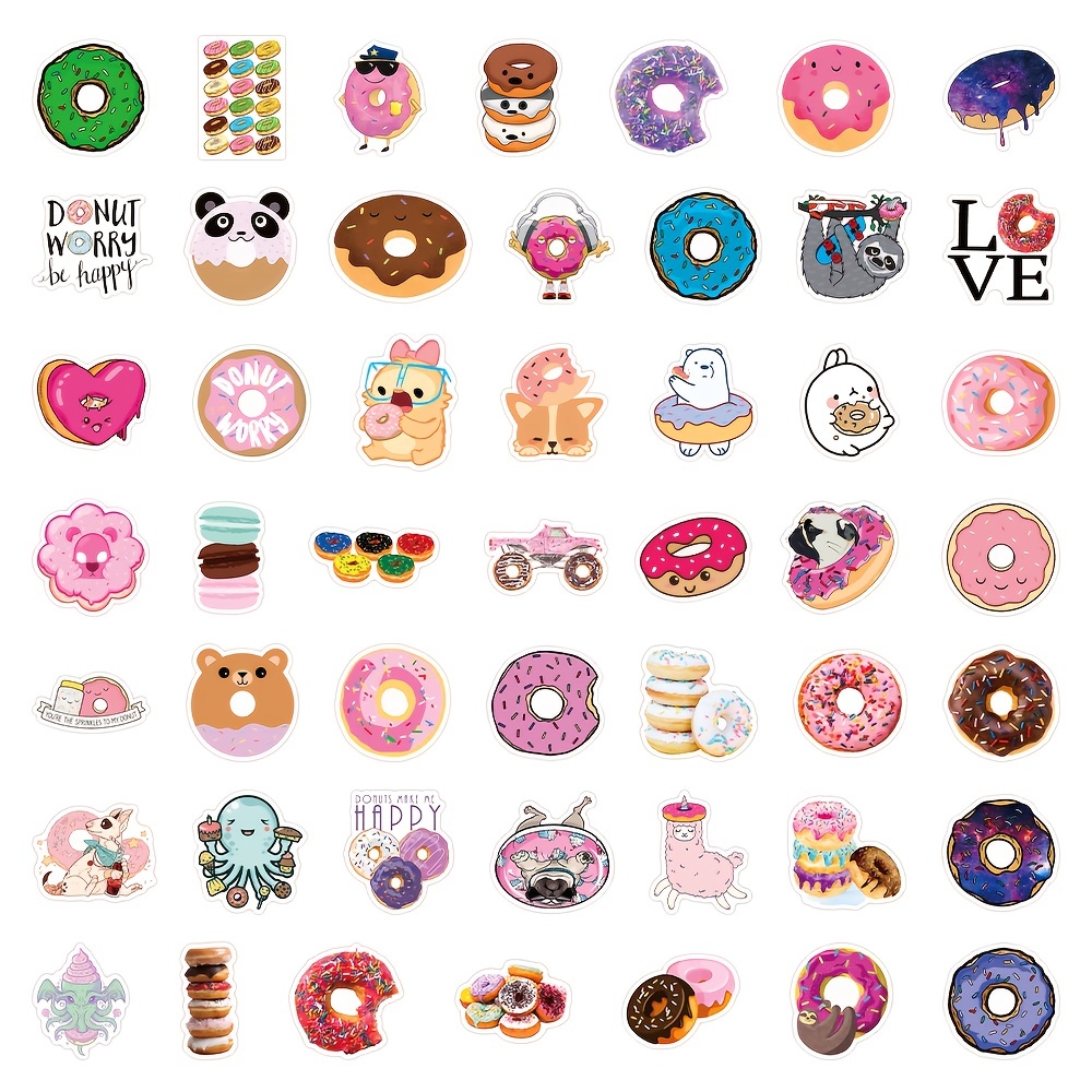 Donut Stickers Cute Snack Sweet Candy Stickers Biscuits - Temu