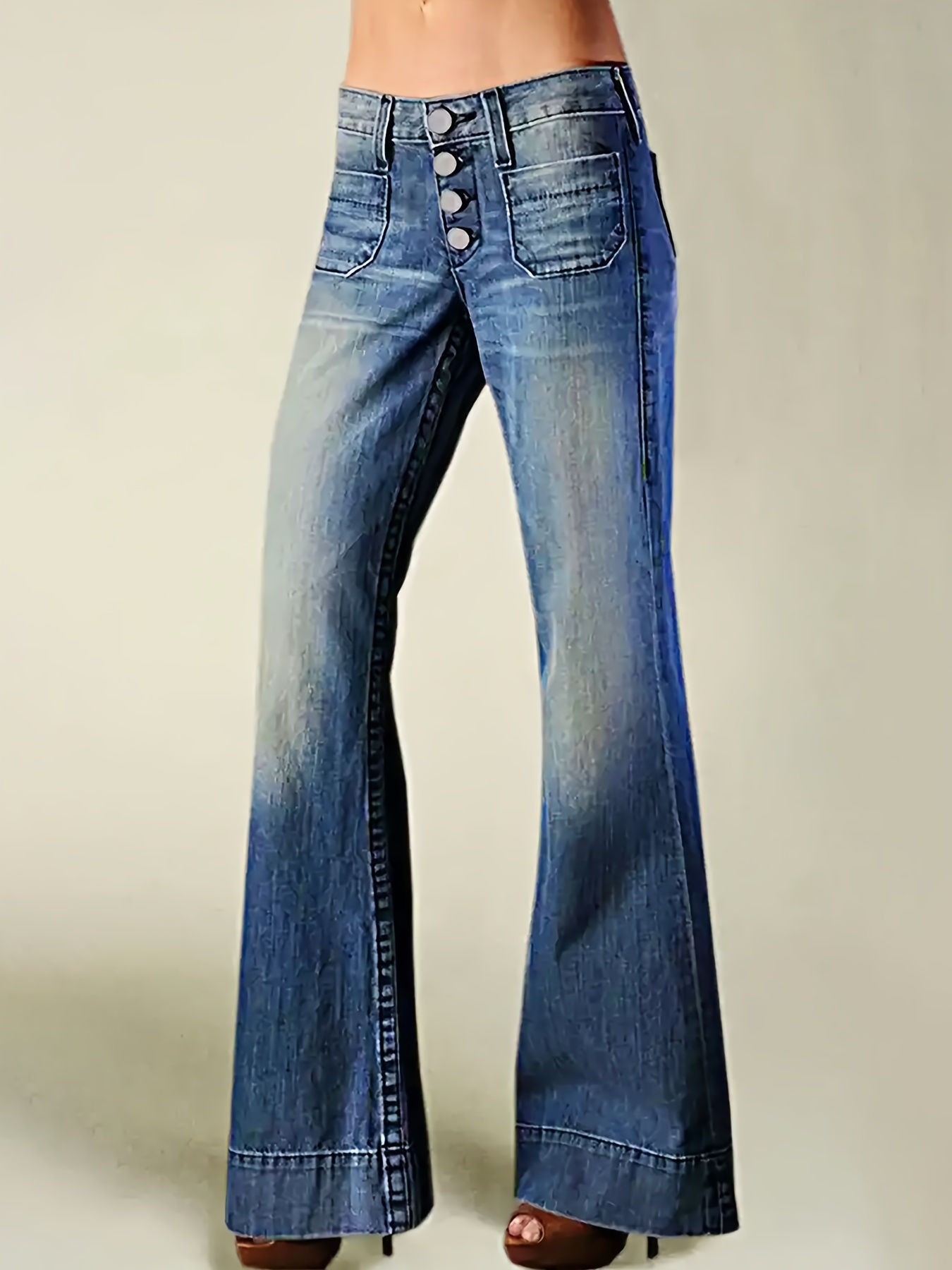 Curvy Stretchy Bootcut Flare Denim Jeans High Waist Stretch - Temu Mexico