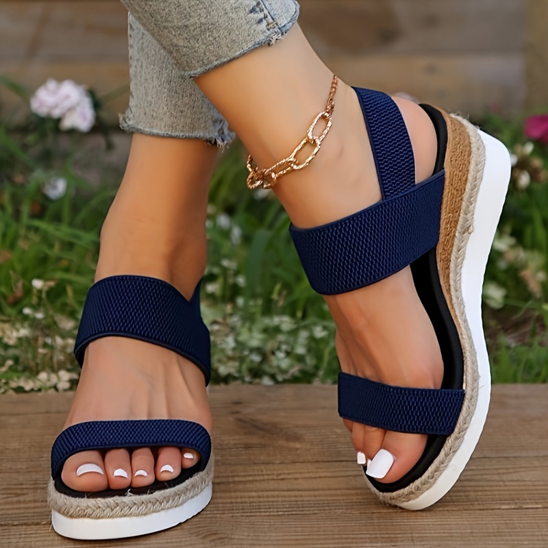 simple wedge sandals women s casual elastic band summer details 3