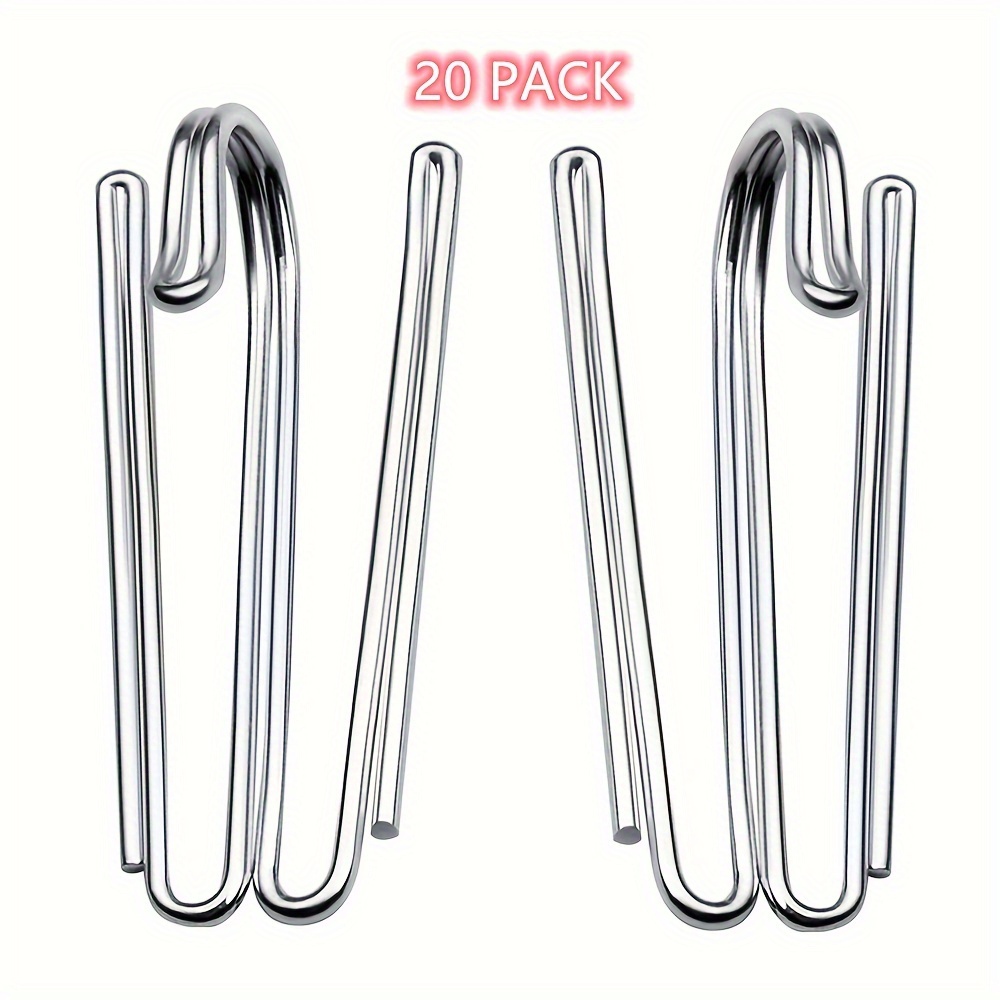 Qurton Curtain Hooks Large Size 3.8x1.6 cm for Windows, Doors & Shower Curtains - Curtain Header Tape Drapery White Plastic Hooks with Smooth Rounded