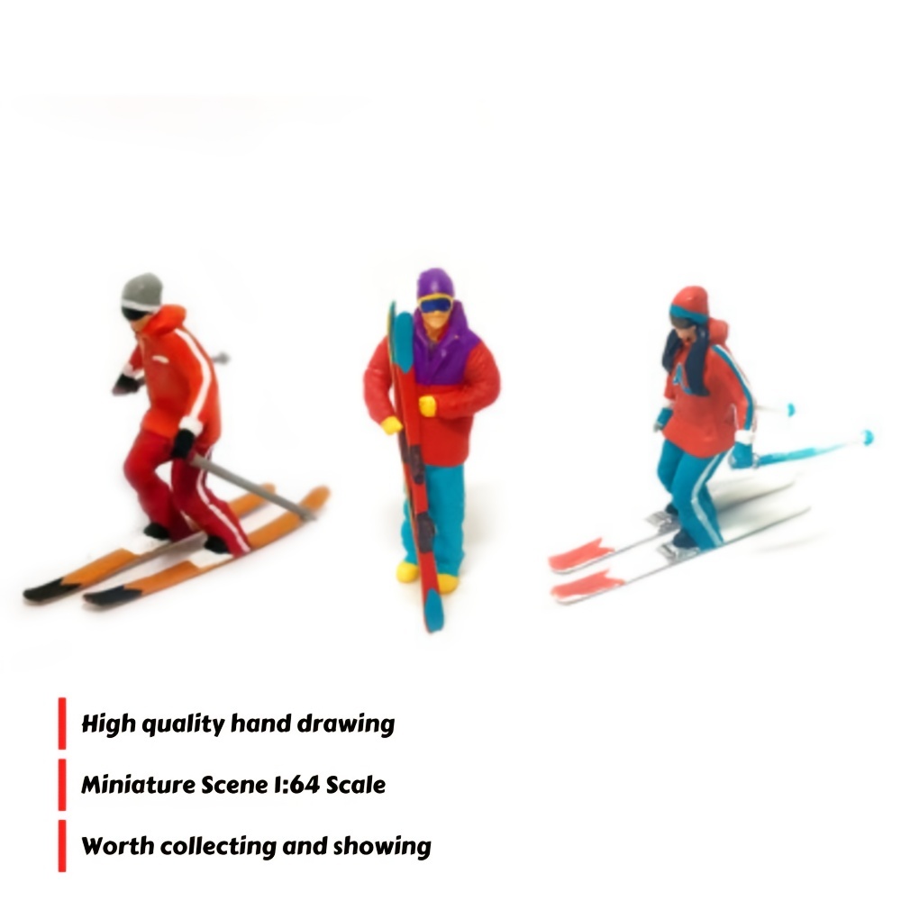 1pc, Figurines de personnes miniatures Peintes à la main Modèle de  personnes Figures de ski pour scènes miniatures 1:64
