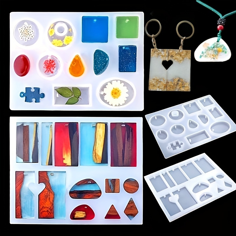 Kit Moldes Silicona Resina Epoxi Hacer Pendientes Collares - Temu