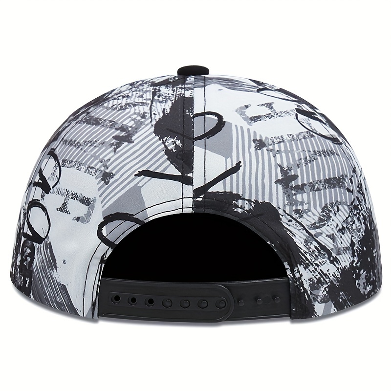 Gothic Label Embroidered Baseball Cap Vintage Graffiti Print Snapback Hat