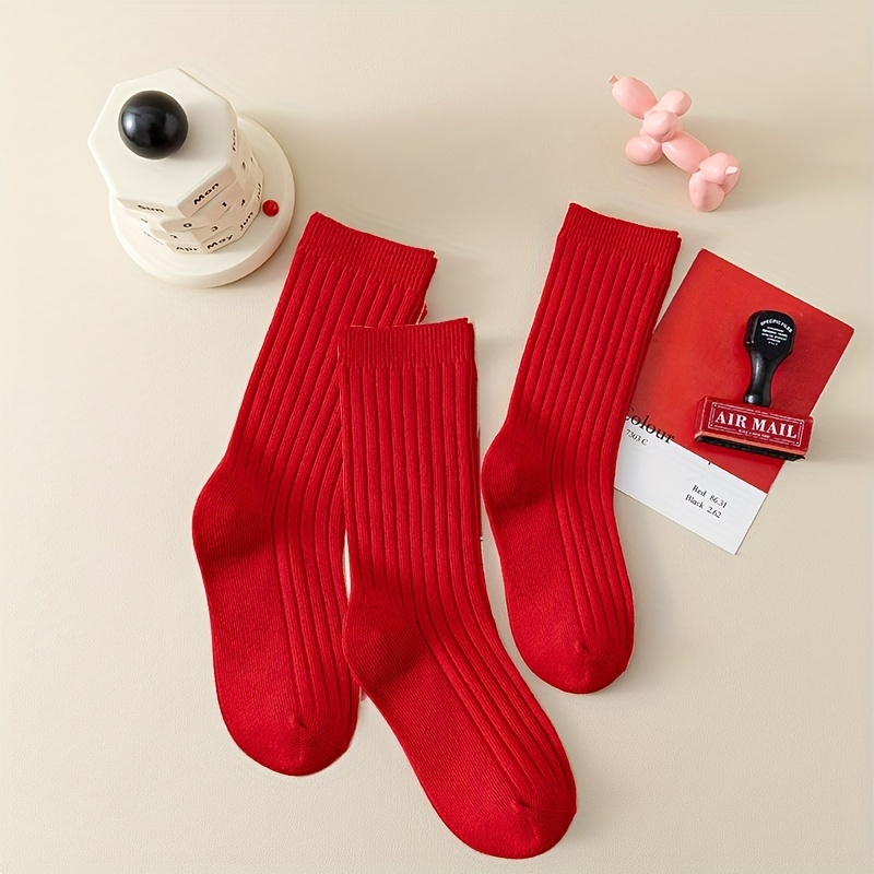 Niños Juego de 2 pares de calcetines de invierno rojo