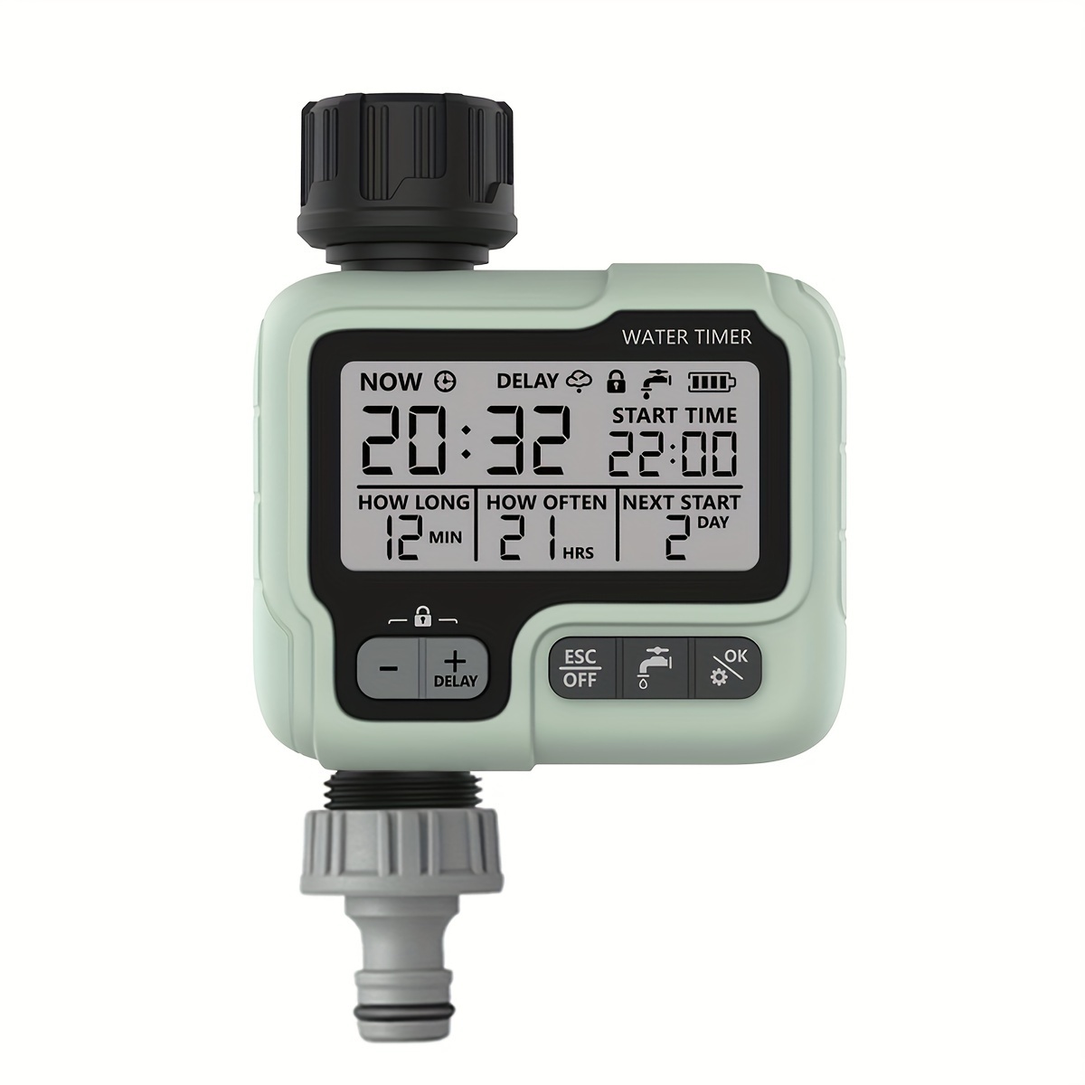 

1pc Water Timer For 3/4" Eu Connector Garden Tools Irrigation System Sprinkler Controller For All Seasons And Multiple Scenarios Compact And Portable With Complete Functions 4.9*3.9*1.9in