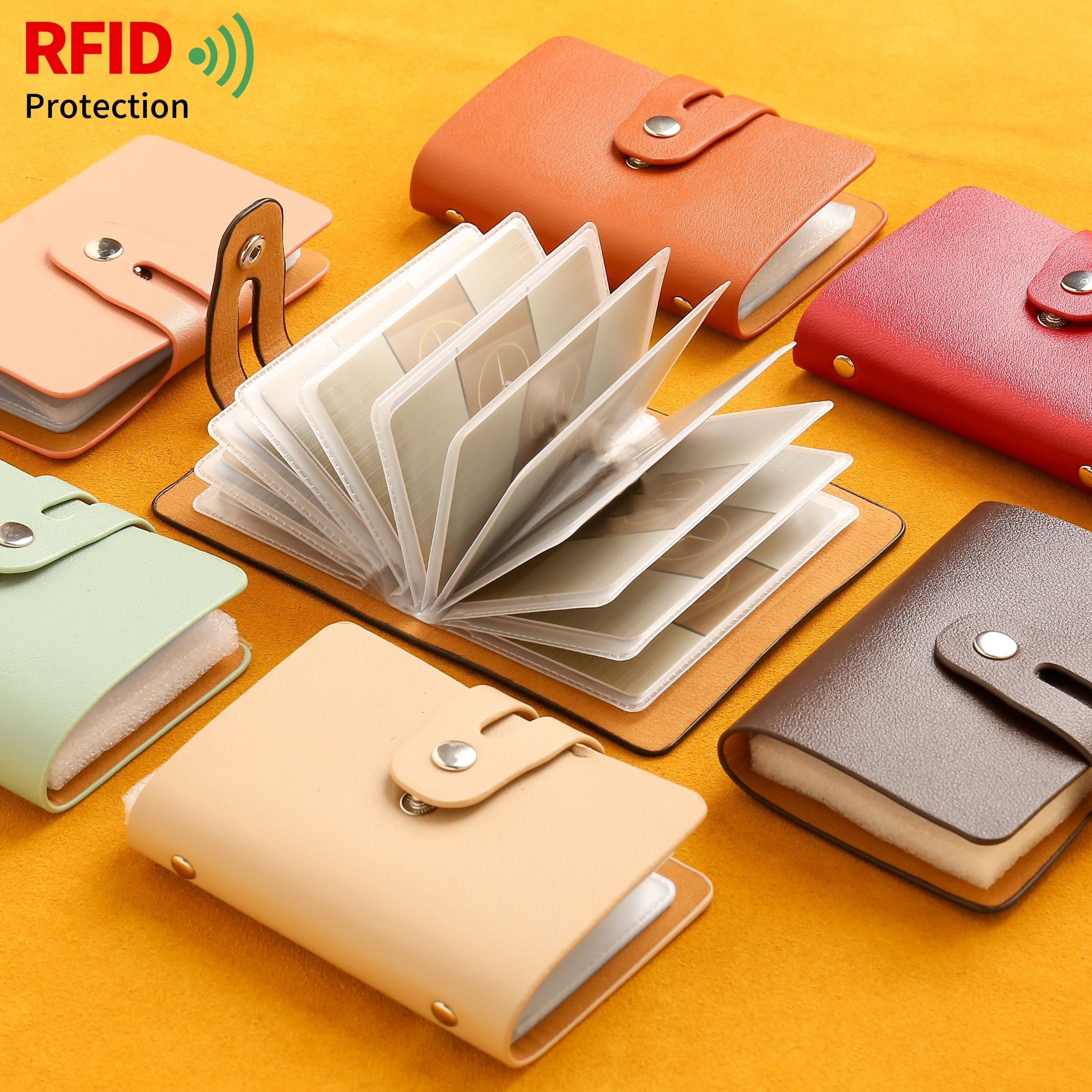 Rfid Credit Card Holder With 24 Card Slots, Large Capacity Compact