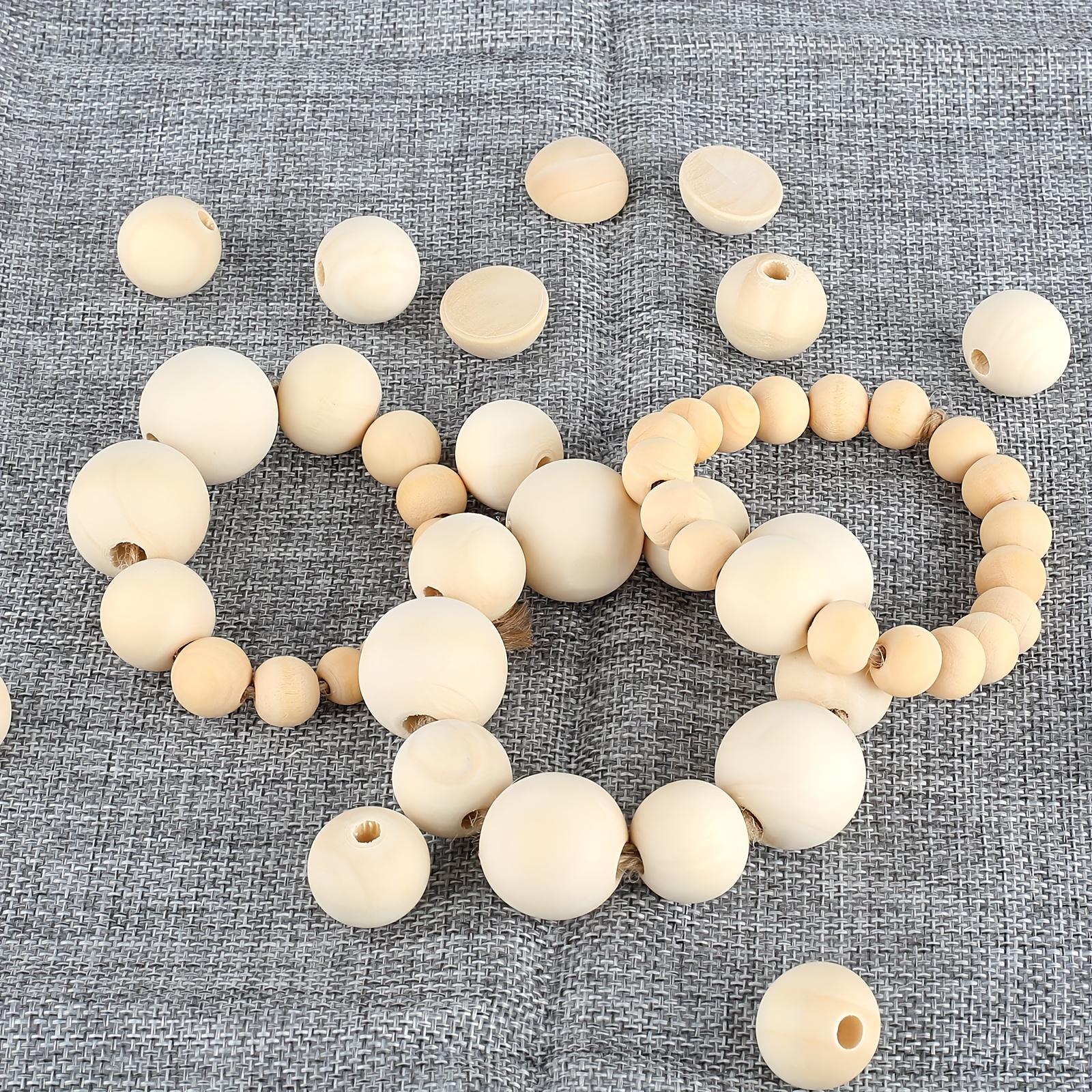 Natural Painted Wooden Lace Beads Round Loose Bulk Beads - Temu