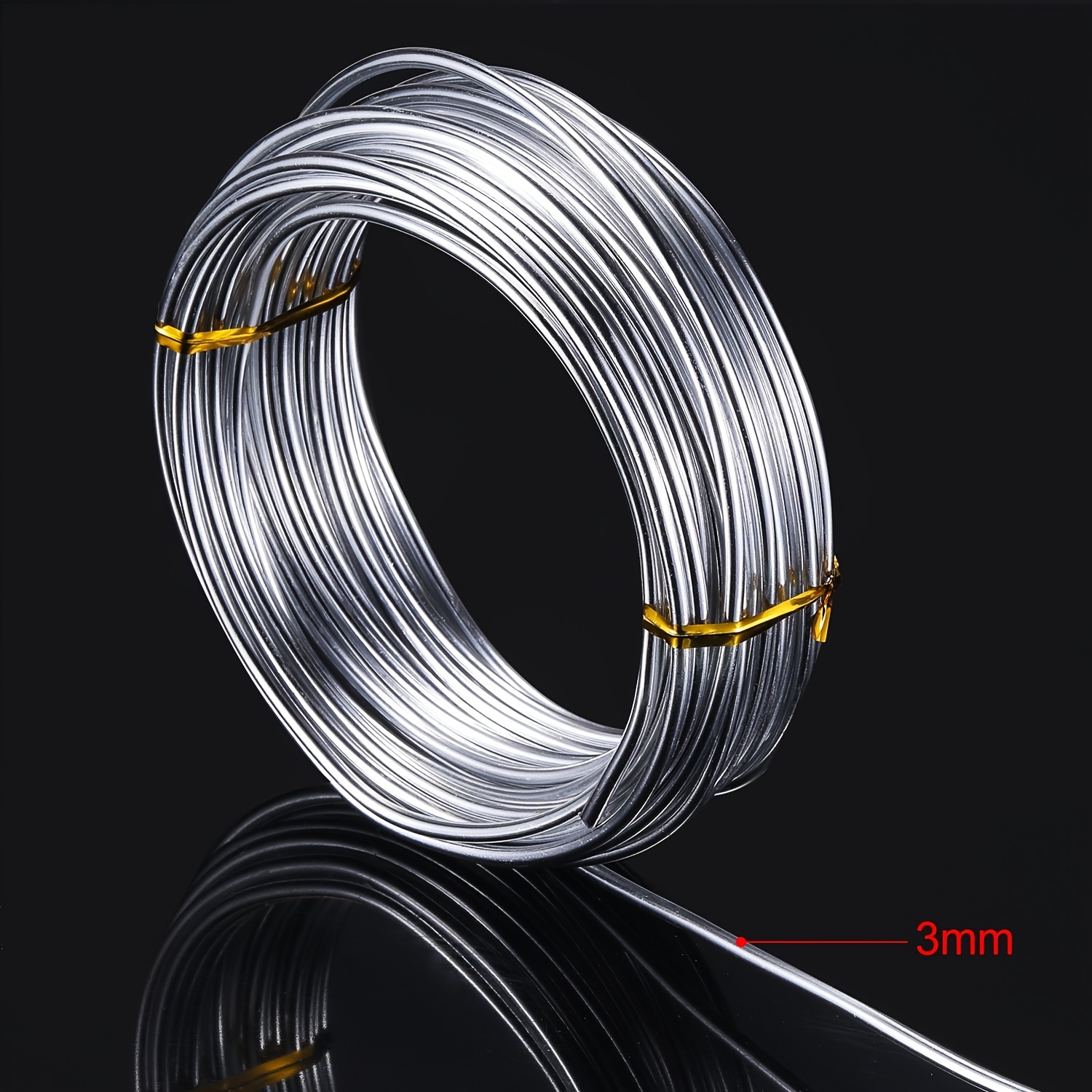 Alambre de aluminio negro de 16.4 pies de grosor de 0.118 in de grosor,  alambre de metal flexible para manualidades