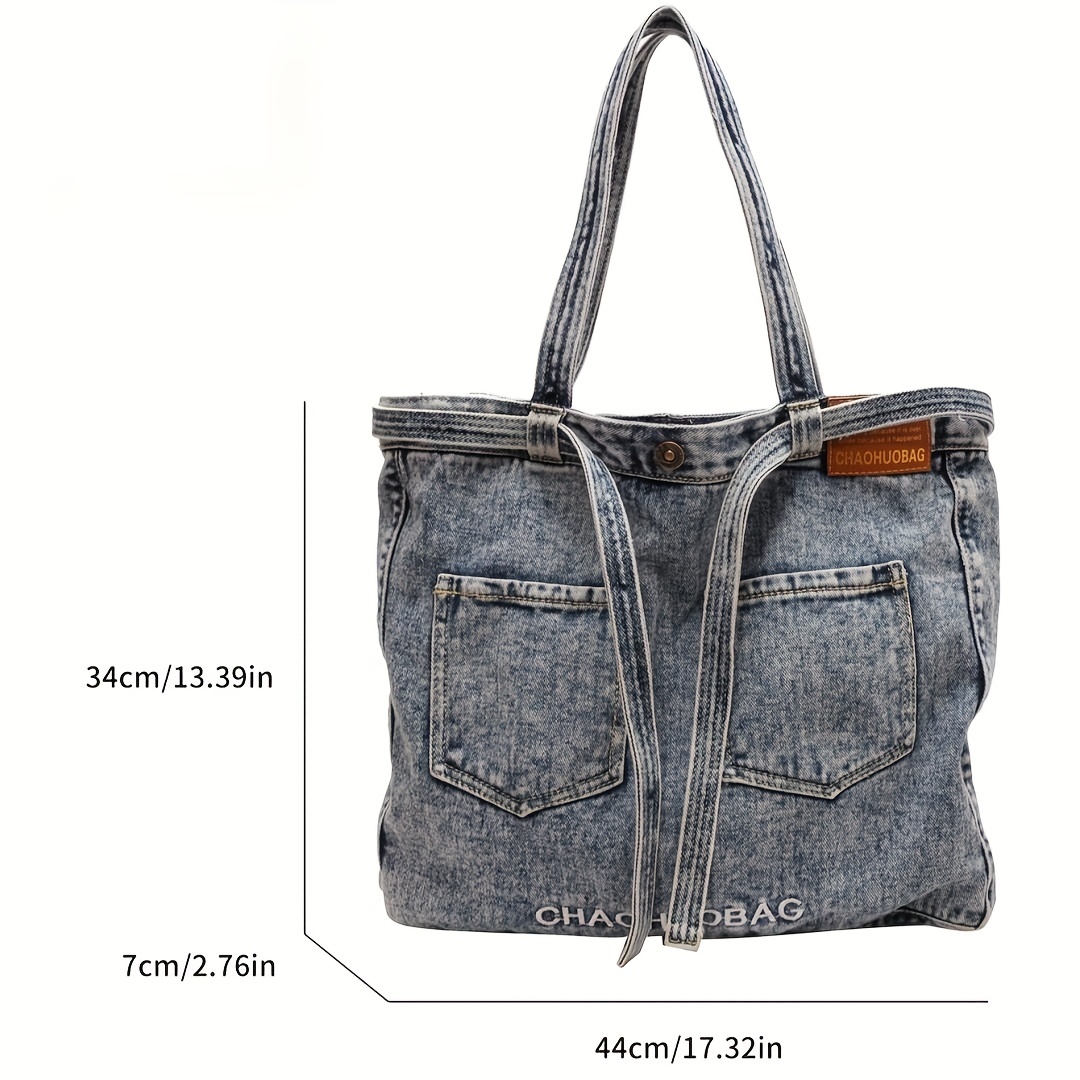 Women Small Shoulder Bags Denim Quilted Handbag Denim Purse