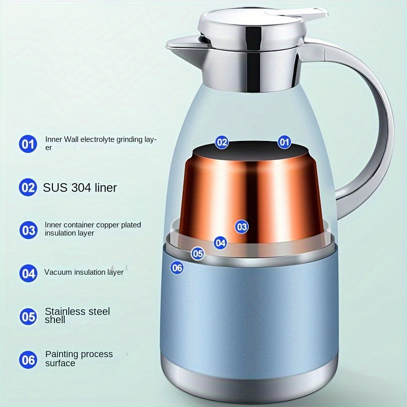 1pc Stainless Steel Thermos Pot, Commercial Thermos Teapot
