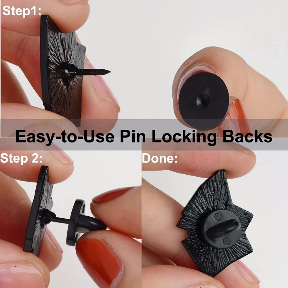 Black Pvc Rubber Pin Backs Butterfly Clutch Tie Tack Lapel - Temu