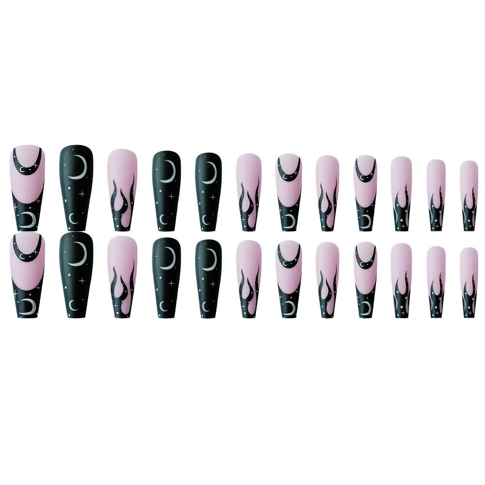 Y2K Style] 24 PCS Coffin Y2K Artificial Nails, 3D Long Press on Nails Gift  for Girls/Womens, Coffin Y2K Light Blue Matte Doggy 