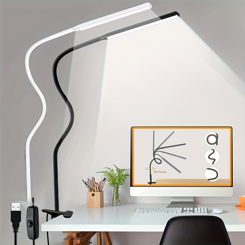 1pc Lampe De Bureau LED, DLXTECH Lampe De Table À Bras Oscillant