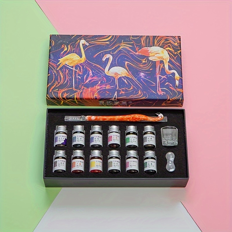 Calligraphy Glass Dip Pens And Ink Set drawing Inks - Temu