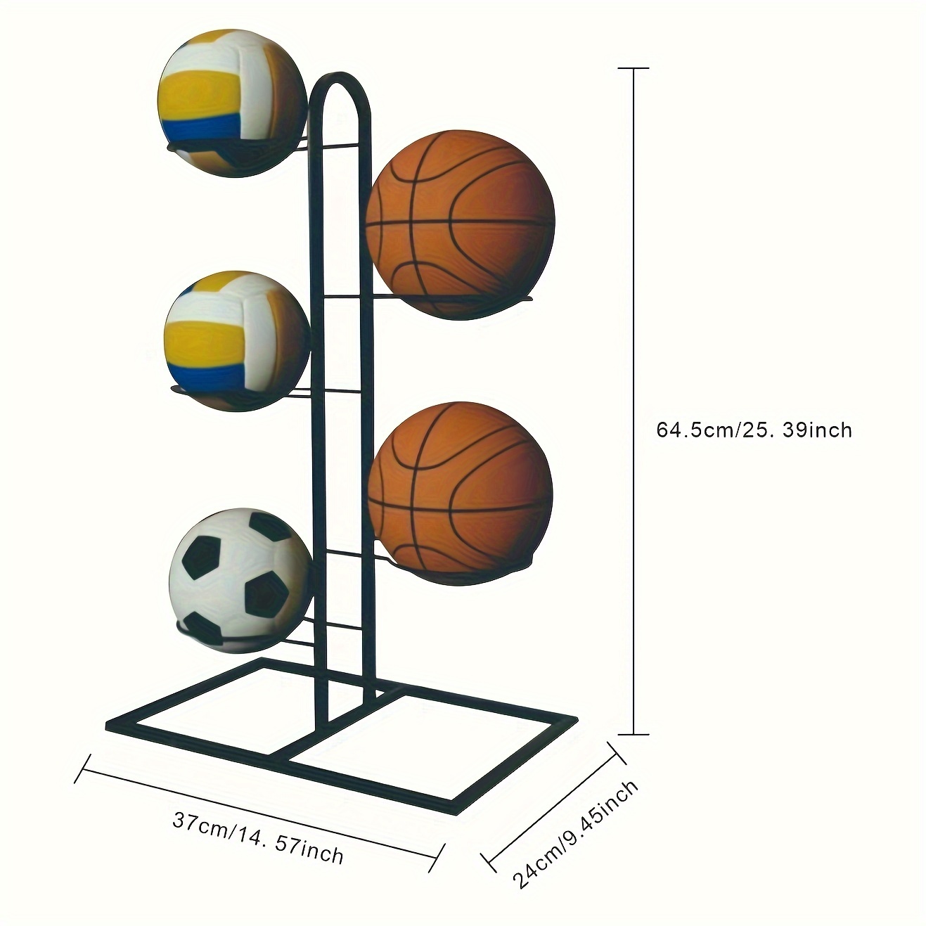 OUSIKA 2pcs support de football présentoir de basket-ball support mural  panier de basket étagère de rangement murale support de balle support de  balle de sport support de stockage de balle tenture mur 