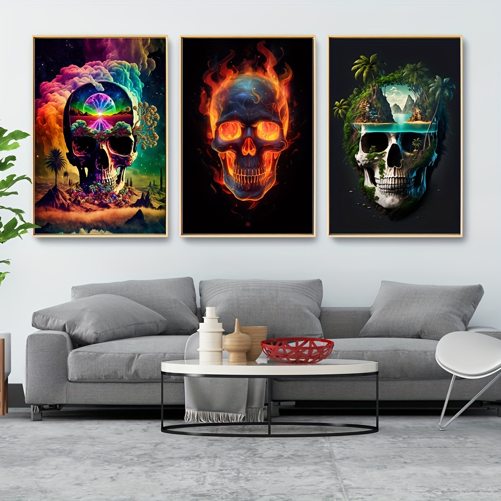 Elder Emo Skull Wall Art Home Decor Gifts Funky Passive - Temu