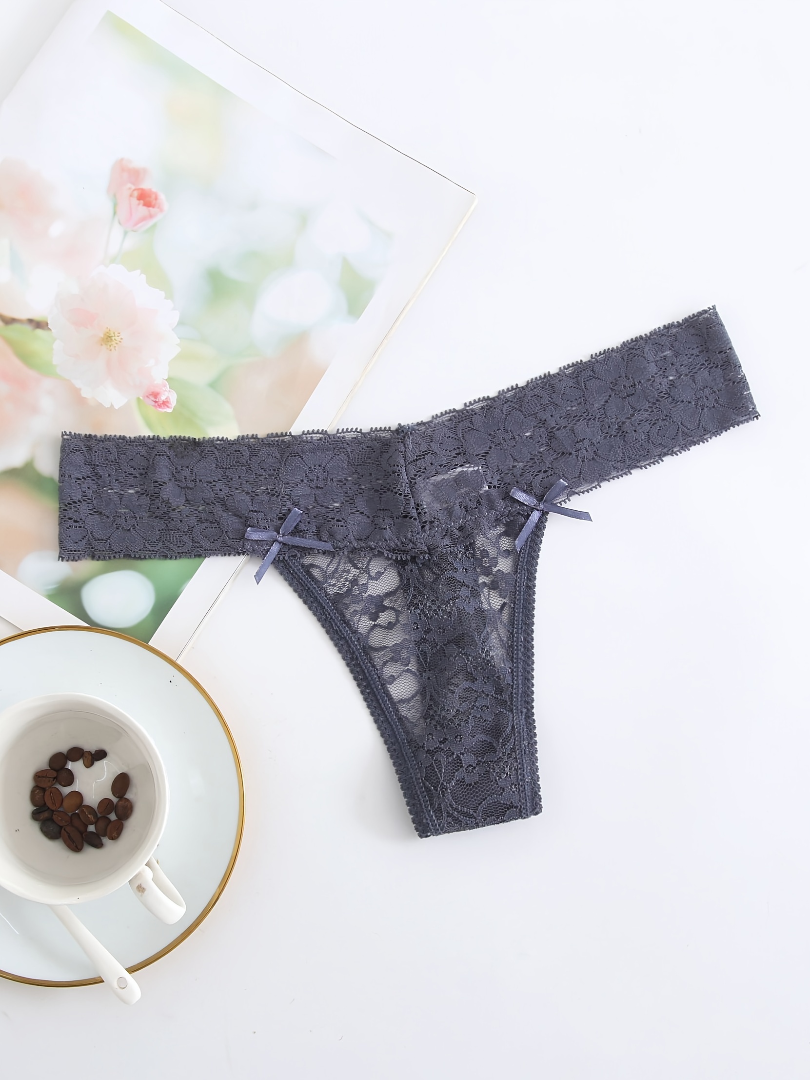 Women Sexy Underwear See Through Lace G-strings Thongs Briefs