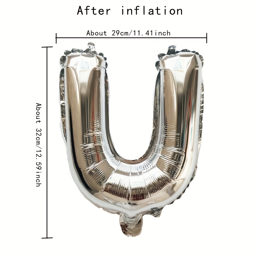 Paquete de globos de letras del alfabeto y números de 16 pulgadas, pancarta  de película de aluminio para colgar, globos de Mylar para decoración de